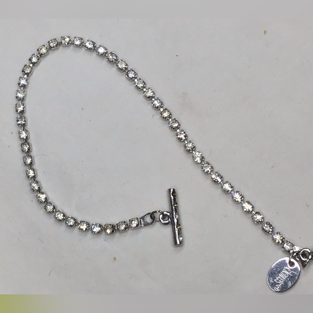 Claire’s Silver & Crystal Tennis Bracelet - Sparkling Clear Stones - 7” Length